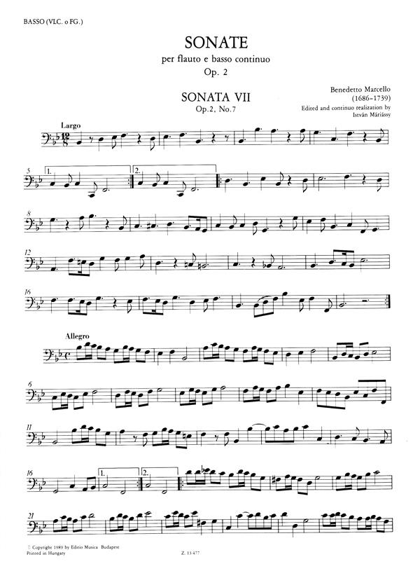 12 Sonaten II op. 2 per flauto e basso continuo